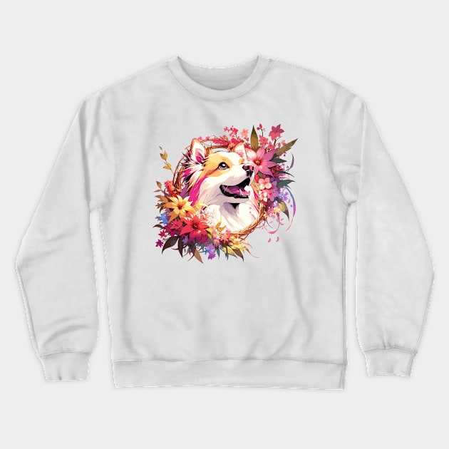 Icelandic Sheepdog Joyful Portrait, Mother's Day Dog Mom Gift Crewneck Sweatshirt by ArtRUs